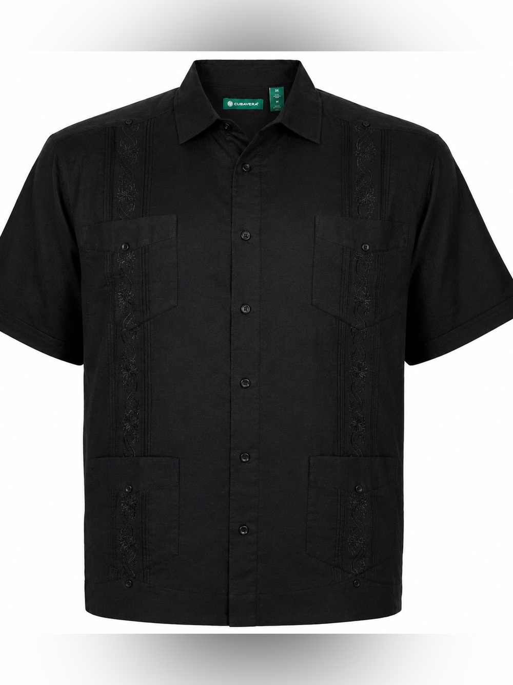 Lightweight resort shirt with tonal embroidery, relaxed fit, short sleeves